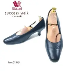 Wacoal success walk パンプス スクエアトゥ ブラック