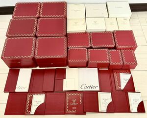 1円〜 Y 純正 山 まとめ売り 13箱セット Cartier カルティエ BOX ボックス 箱 レッド アンティーク 付属品 説明書 冊子 時計 42359182