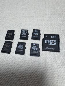 中古★MicroSDメモリーカード 6枚セット★Panasonic 64MB 256MB TOSHIBA MicroSDHC class4 8GB 1GB×3枚★microSD→miniSD変換アダプター付