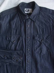 ENGINEERED GARMENTS エンジニアド ガーメンツ　濃色インディゴシャンブレー素材　ウエスタンシャツ　サイズ S MADE IN USA