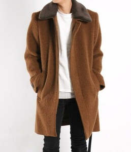 ラウンジリザード 18AW アルパカシャギー ダブルクロス ステンカラーコート LOUNGE LIZARD ALPACA SHAGGY DOUBLE CLOTH