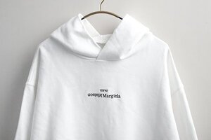 未使用 Maison Margiela 10 ◆22AW 反転ロゴ スウェット フーディー 白 サイズ54 (S50GU0167) パーカ トレーナー メゾンマルジェラ ◆BT13