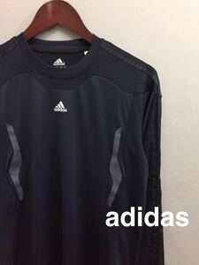 アディダス adidas 【美品】クライマクール トレーニングウェア 長袖 丸首 ネイビー メンズ Mサイズ～◆ &