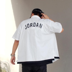 ナイキ 2XL ジョーダン スポーツ DNA ストレッチウーブン スナップボタン シャツ 定価8580円 ホワイト ブラック 半袖 JORDAN