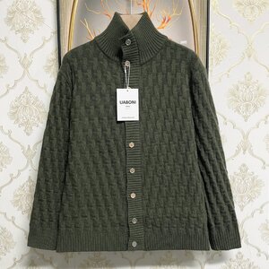 上級EU製＆定価5万◆UABONI*Paris*カーディガン*ユアボニ*パリ発◆ウール混 防寒 柔らかい セーター ニット ジャケット エレガント M/46