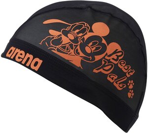 1693612-ARENA/ディズニー メッシュキャップ ラバープリント 水泳 練習用 スイムキャップ/L