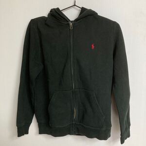 S419 POLO RALPH LAUREN ラルフローレン ジップアップパーカー ブラック サイズ:キッズL(14-16)