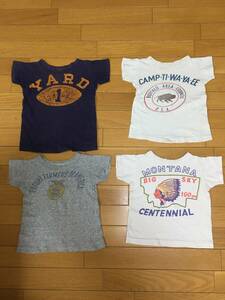 デニムダンガリー DENIM & DUNGAREE Tシャツ 4枚セット まとめて 子供服 アメカジ go to fith 古着 ビンテージ ランタグ カレッジ 単色 USA