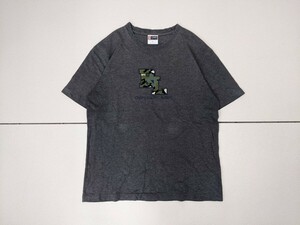 16．状態良好 90s CHAPS RALPH LAUREN チャップス ラルフローレン 迷彩カモロゴ 半袖Tシャツ メンズL グレーカーキ x108
