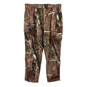 ナイロンリアルツリー柄 パンツ USA古着 洗濯済 REALTREE pants 迷彩 カモフラ 裏地フリース アメリカ古着 plywood 1808