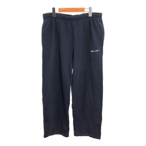 Champion チャンピオン AUTHENTIC オーセンティック スウェットパンツ ワンポイントロゴ ネイビー (メンズ XL) 中古 古着 R2356