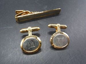 ■美品■ ChristianDior クリスチャンディオール タイピン カフス カフリンクス アクセサリー ゴールド系×シルバー系 DF1294