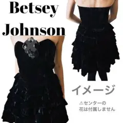 Betsey Johnson★0★ベロア　ティアードフリルデザイン ドレス 黒