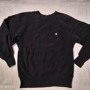 Champion USA製 チャンピオン　リバースウィーブ 黒　ブラック black ビンテージ　無地　90年代　vintageトリコ スウェット sweat レア　