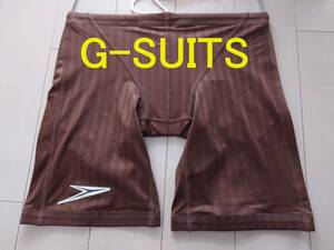 speedo G-SUITS 光沢縦縞撥水低抵抗aquablade 83RC-80058ブラウン Mサイズ 競パン