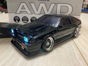 京商 kyosho ミニッツAWD MA-020 AE86 スプリンタートレノ ボディ3種 改造パーツ多数 ドリフトラジコン 中古 イニシャルD 藤原拓海 