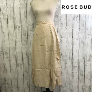  ROSE BUD　ローズバッド　フリルジャカードスカート　Sサイズ　ベージュ　アシメトリーシルエット　S5.11-58　USED