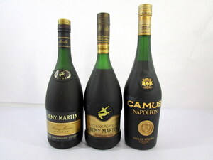 1円★ REMY MARTIN レミーマルタン VSOP CAMUS NAPOLEON カミュ ナポレオン ブランデー コニャック 古酒 3本セット まとめ売り ※同梱不可