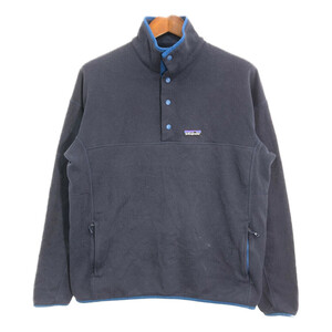 patagonia パタゴニア スナップT プルオーバー フリースジャケット アウトドア ネイビー (メンズ L) 中古 古着 Q9819