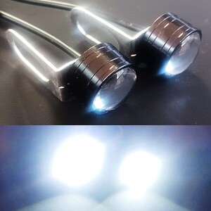 ジョグZR エボ シグナスX-SR TMAX530 NMAX XMAX トリシティ 汎用 LED/ヘッドライト/ランプ ポジション ストロボ 2個セット 白