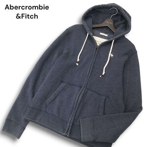 Abercrombie&Fitch アバクロンビー＆フィッチ 秋冬★ 裏起毛 フルジップ ロゴ刺繍 スウェット パーカー Sz.L メンズ　C4T09175_A#N