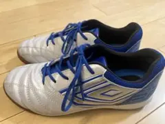 23cmアンブロ UMBRO フットサルシューズ インドア 白/青