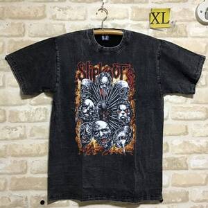 スリップノット SLIPKNOT XLサイズ　ストーンウォッシュ　Tシャツ　ビンテージ加工　ピグメント加工　ダメージ加工　管56