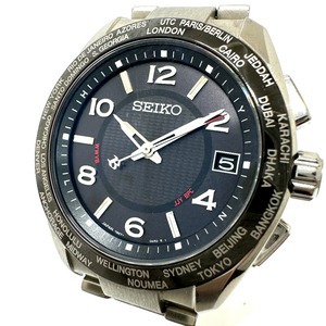 SEIKO セイコー 7B27-0AL0 ブライツ ソーラー電波 腕時計 シルバー メンズ【中古】