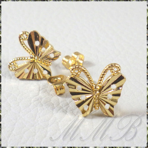 [EARRING] 24k Gold Filled Exquisite Butterfly ビンテージスタイル 放射線 バタフライ 蝶々 ゴールド スタッド ピアス