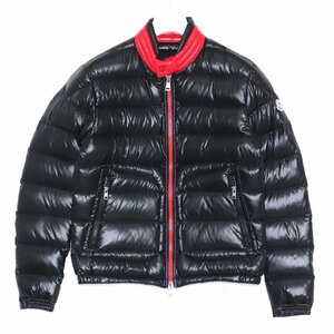 MONCLER AUBERT GIUBBOTTO ダウンジャケット サイズ2 ブラック レッド オーベル モンクレール