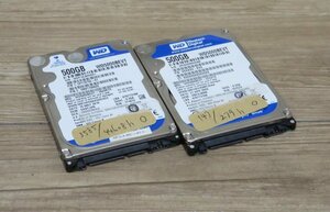 ★≪中古品≫WD SATA 2.5inch HDD 500G 2台[t24042508]