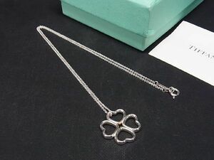 ■極美品■ TIFFANY＆Co ティファニー SV925 四つ葉のクローバー ネックレス ペンダント アクセサリー レディース シルバー系 AQ7484