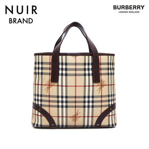 バーバリー BURBERRY ハンドバッグ ノバチェック PVC ブラウン