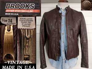 ビンテージ Brooks Leather ライダース TALONジップ USA アメリカ製 vintage マッコイズ model ハーレーBUCO ガーメンツ schott ルイス RRL