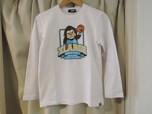 X-LARGE エクストララージ XLARGE Kids ファニーゴリラバスケットボール L/S TEE 長袖Ｔシャツ 白 140 キッズ 最新人気商品