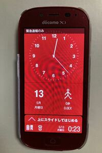 docomo 富士通 スマホ ネットワーク判定○ docomo 富士通 F-06F らくらくスマートフォン レッド