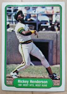 ★RICKEY HENDERSON FLEER 1982 #643 MLB メジャーリーグ 大リーグ リッキー ヘンダーソン OAKLAND ATHLETICS アスレチックス HOF LEGEND