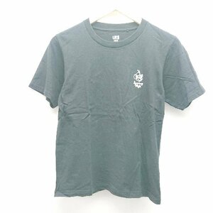 ◇ UNIQLO Disney ディズニー ダンボ クルーネック バックプリント 半袖 Tシャツ サイズS ブラック レディース E