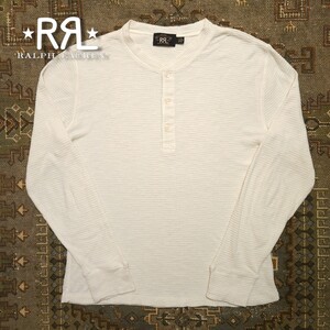 【名作】 RRL Henleyneck Thermal Shirt 【M】 ヘンリーネック サーマル シャツ ワッフル 木村拓哉 白 RalphLauren 新品同様 猫目 キムタク