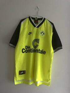 A7/123★レア★美品★ブンデスリーガ★イギリス製 英国★ナイキ NIKE ボルシア ドルトムント Dortmund 95-96 Home ユニ 日本正規品☆L