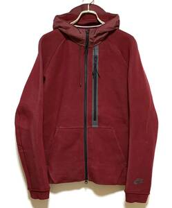 【美品】NIKE TECH FLEECE 3.0 FZ HOODY（L）バーガンディ ナイキ NSW テックフリース フルジップ フーディ パーカー スウェット