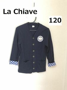 La Chiave ラ キエーベ 女の子 子ども服 ニット カーディガン 120 ネイビー お受験 面接 発表会 冬