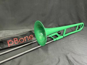 【KO8-28】Jiggs pBONE ジグス ピーボーン プラスチック製 トロンボーン マウスピース グリーン ケース付き