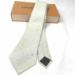 1円【希少 】LOUIS VUITTON ルイヴィトン ネクタイ ドット柄 シルク100 メンズ ビジネス 結婚式 通勤 赤 ホワイト 白 スーツ Yシャツ 