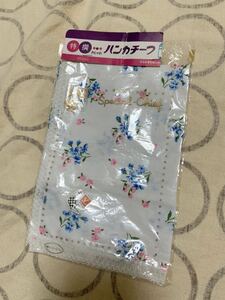 未使用 長期保管品 小花柄ハンカチ ホワイト 昭和レトロ