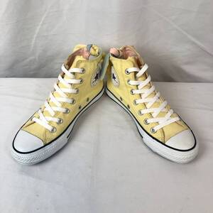 ★CONVERSE★23.5cm ハイカットスニーカー コンバース オールスター レディース 黄色 イェロー バックリボン 7ホールシューズ 靴 s433