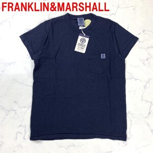 A3219 新品タグ付き フランクリンアンドマーシャル FRANKLIN&MARSHALL　コットン ネイビー 胸ポケット 半袖Tシャツ 綿 紺 S