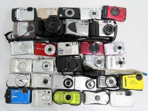 80☆ジャンク デジカメ デジタルカメラ OLYMPUS RICOH FUJIFILM Nikon CANONなど 30台まとめて◇0116-838