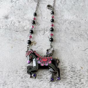 廃盤希少 ANNA SUI アナスイ ネックレス 馬 モチーフペガサスポニー干支