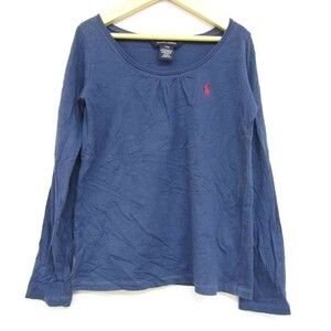 ラルフローレン 長袖Tシャツ ロンT ロゴ刺繍 カットソー 女の子用 130サイズ 青 キッズ 子供服 Ralph Lauren